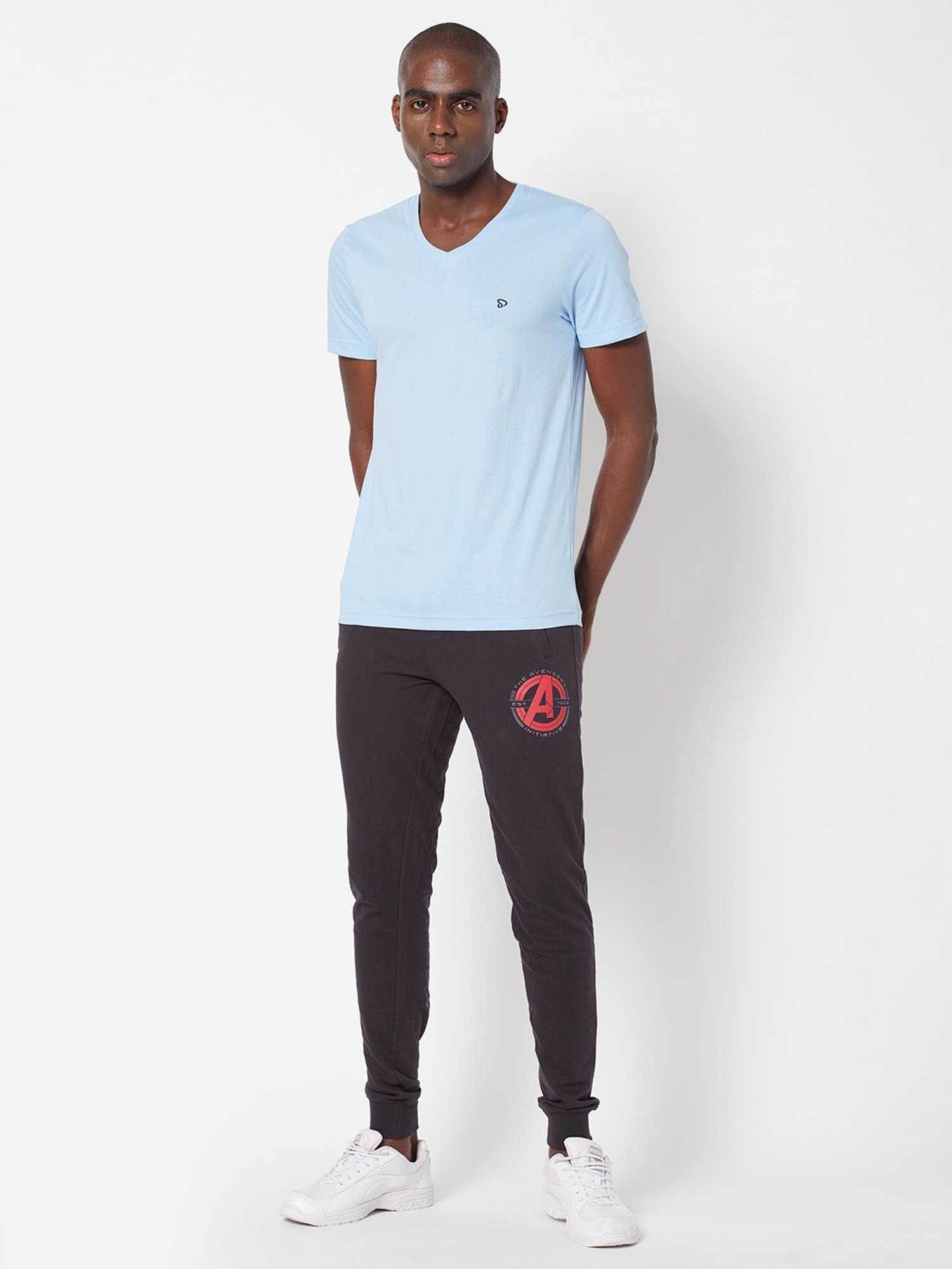 Sporto Iris Blue Regular Fit T-Shirt