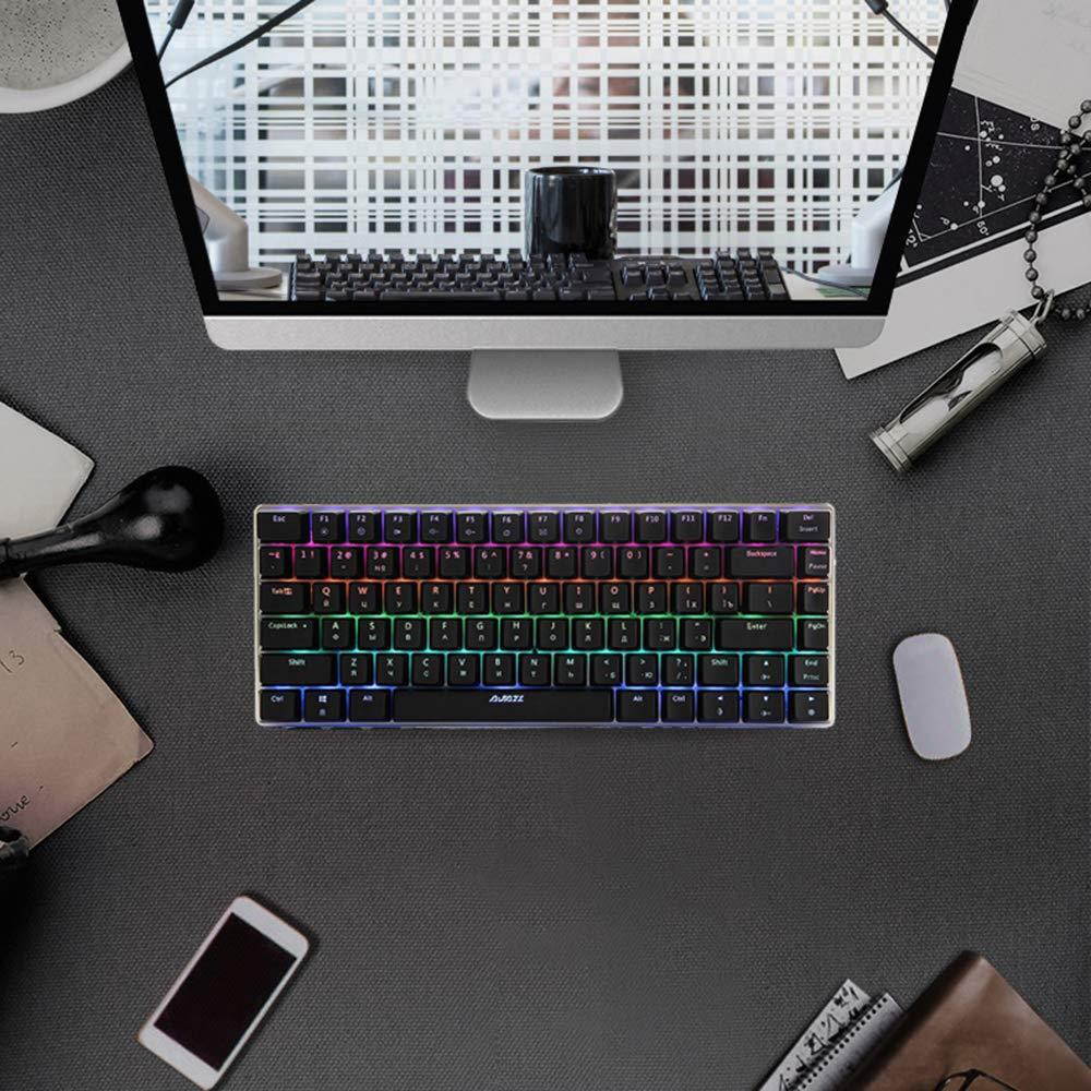 Docooler Mechanical Keyboard Gaming E-Sport LED Colorful Keyboard 82 Keys RGB USB Wired Anti-Ghosting for PC Notebook Laptop Desktop AJAZZ