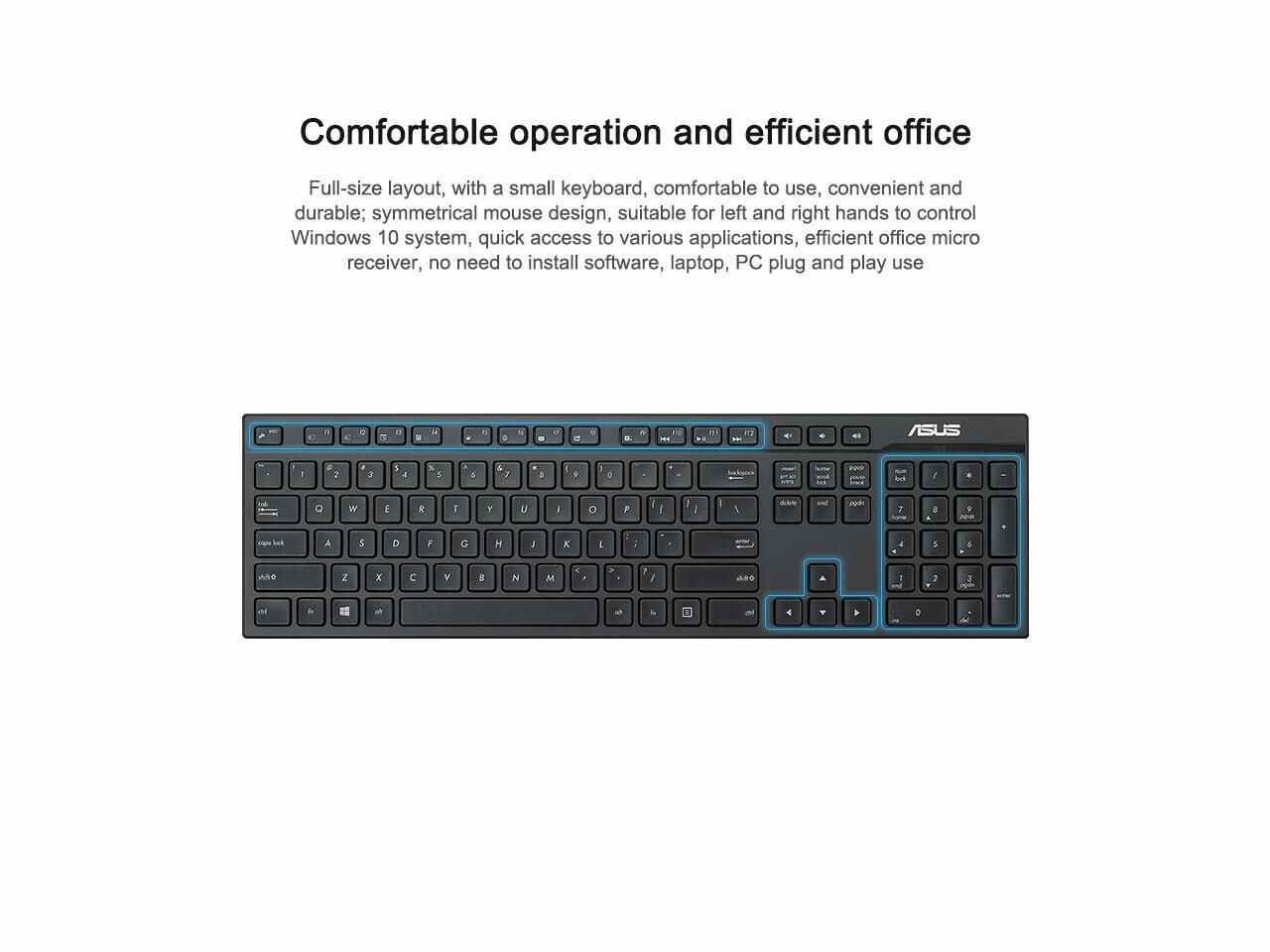ASUS W2500 Office Wireless Keyboard Mouse Set