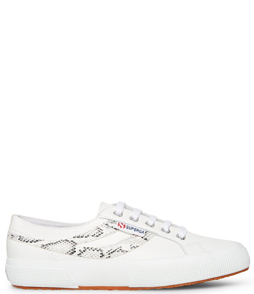 Superga Women's 2953 Nappa Leather Snake Detail Sneakers