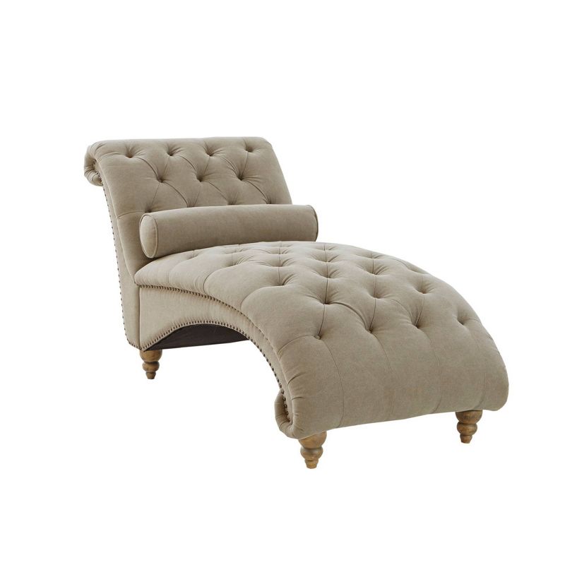 Fortas Mid-Century Modern Fabric Chaise Lounge Gray/Dark Walnut - Christopher Knight Home