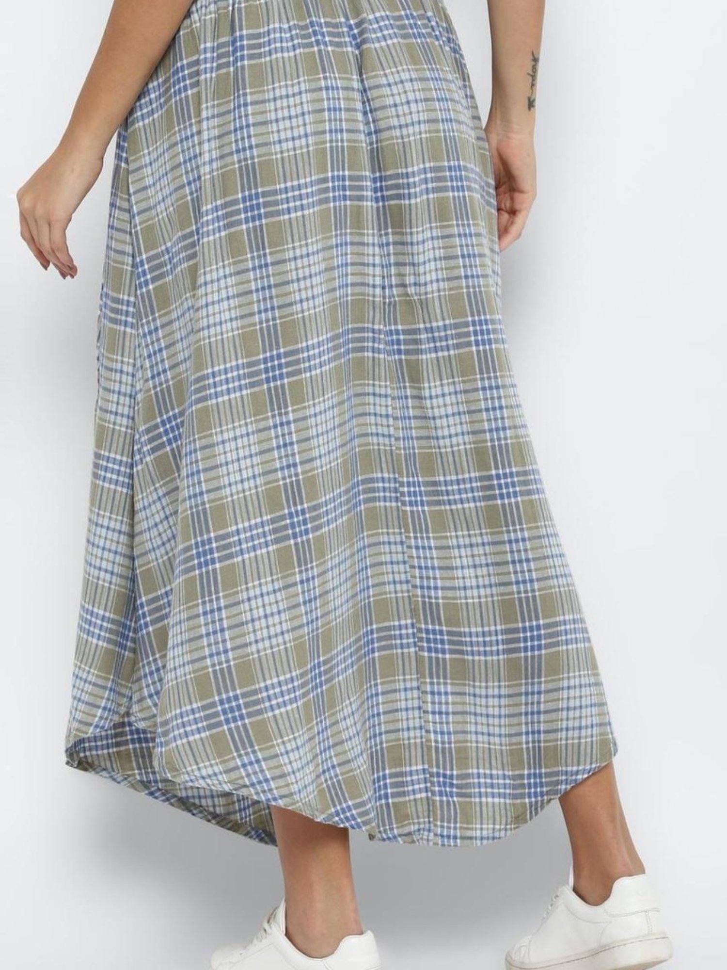 American Eagle Outfitters Olive Checks Skirt