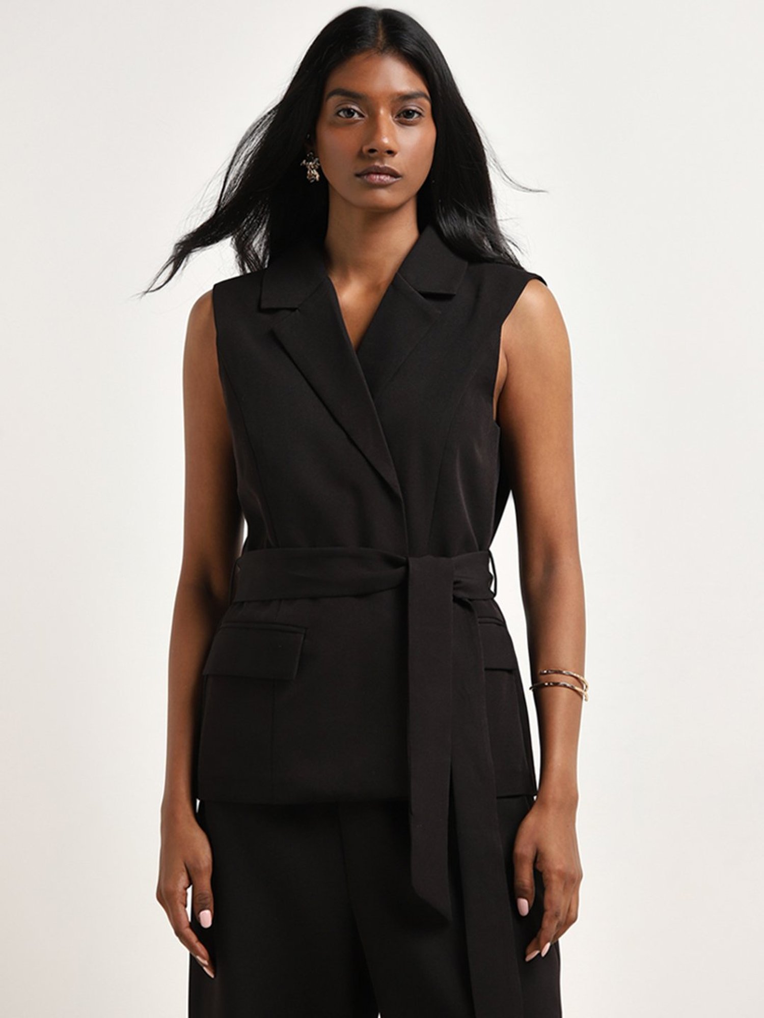 Wardrobe by Westside Black Wrap-Over Blazer with Belt