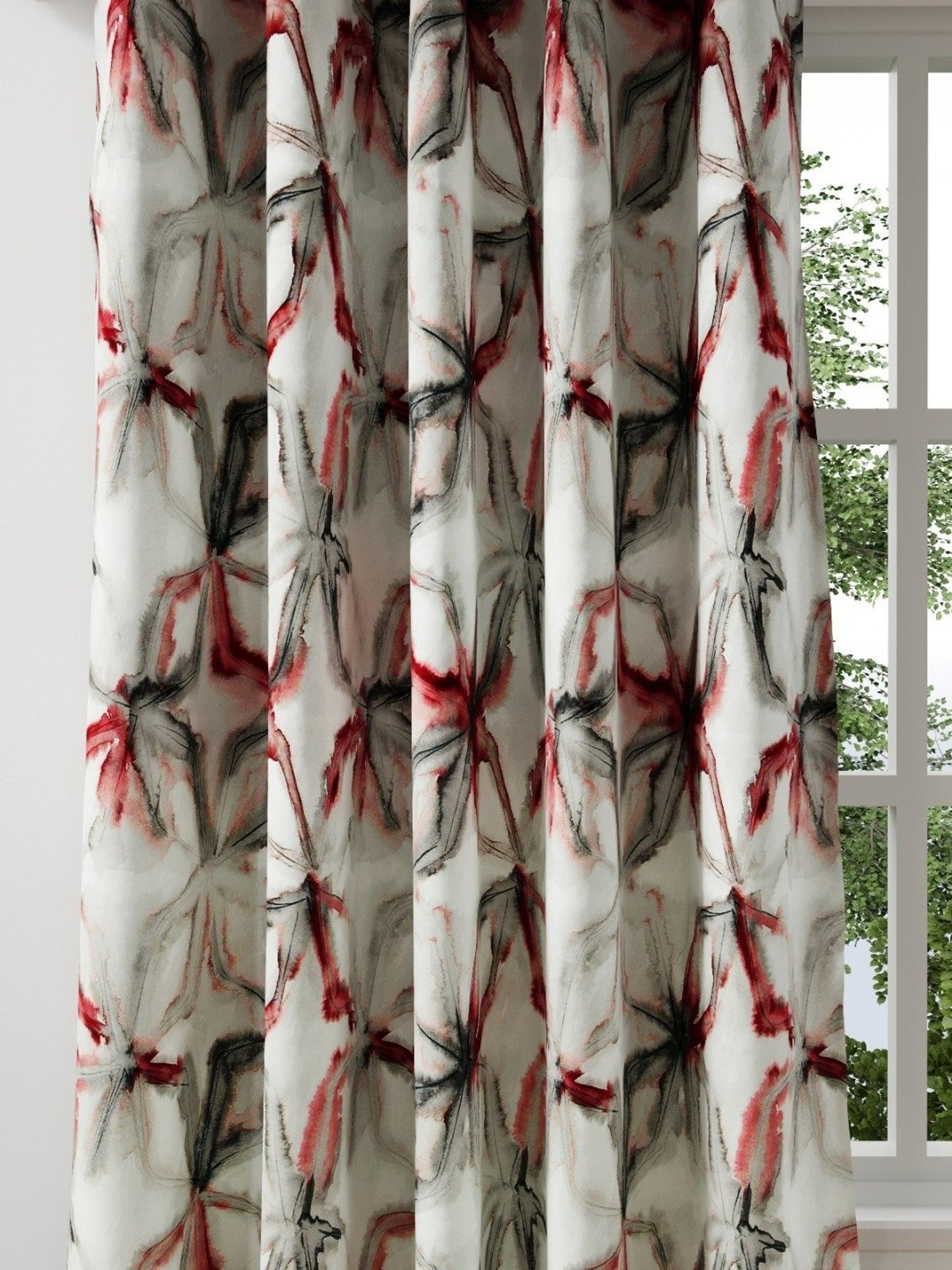 DDecor Abstract Multicolor Polyester 9 ft Long Door Curtain