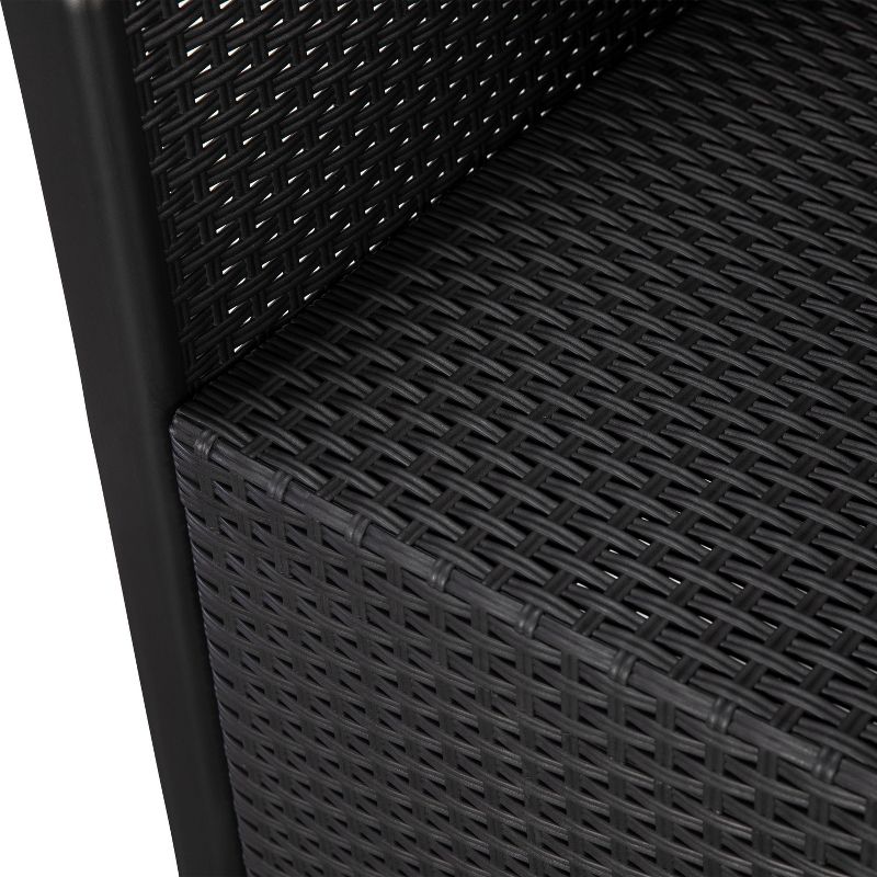 3pc Plastic Patio Conversation Set with Beige Cushions - Accent Furniture