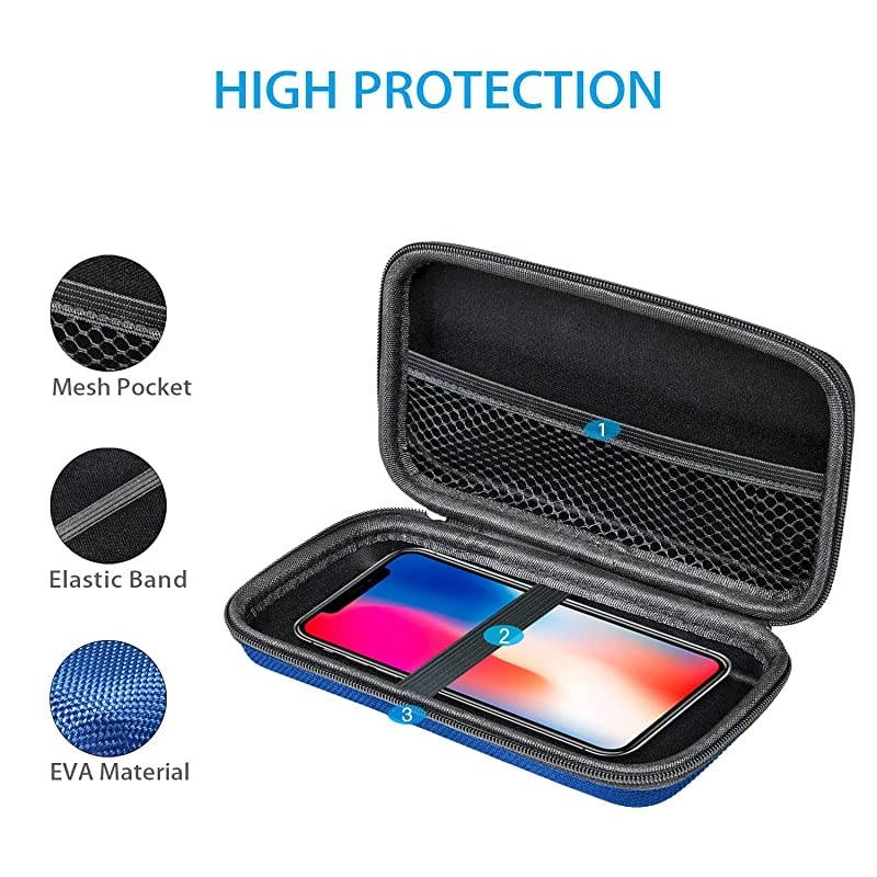 Portable Protection Hard EVA Case for External BatteryCell PhoneGPSHard DriveUSBCharging CableCarrying Bag Mesh Inner PocketZipper Enclosure n Durable ExteriorUniversal Travel Pouch Bag