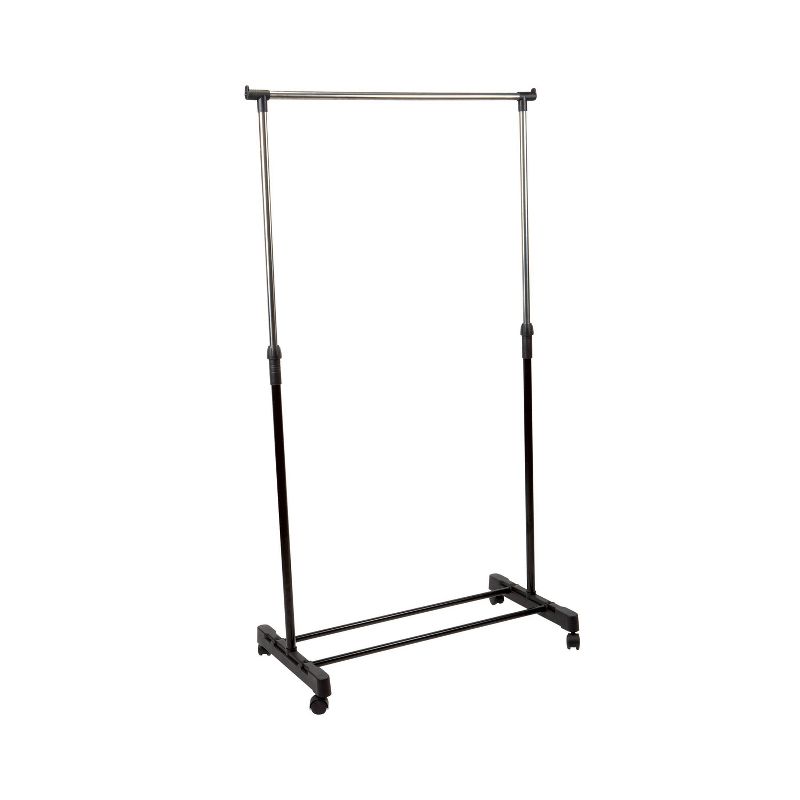 Simplify Single Tier Adjustable Height Rolling Garment Rack