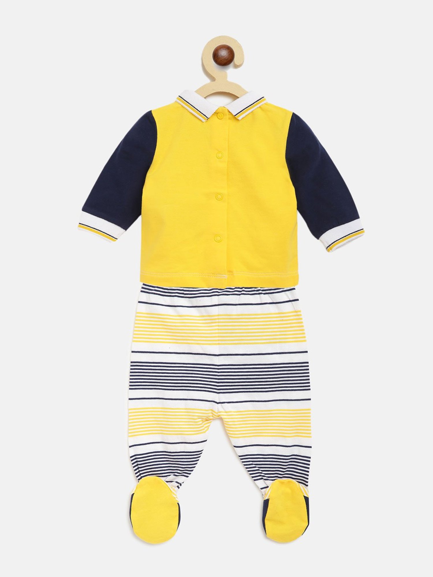 Chicco Kids White & Yellow Printed T-Shirt with Leggings