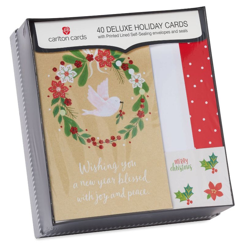 Carlton Cards 40ct Dove & Wreath Boxed Cards