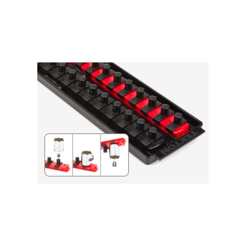 TEKTON SHD91206-D Chrome Plated 34 Piece 3/8 Inch Drive 12 Point Socket Set Range from 1/4-1 Inch with Mountable Storage Tray