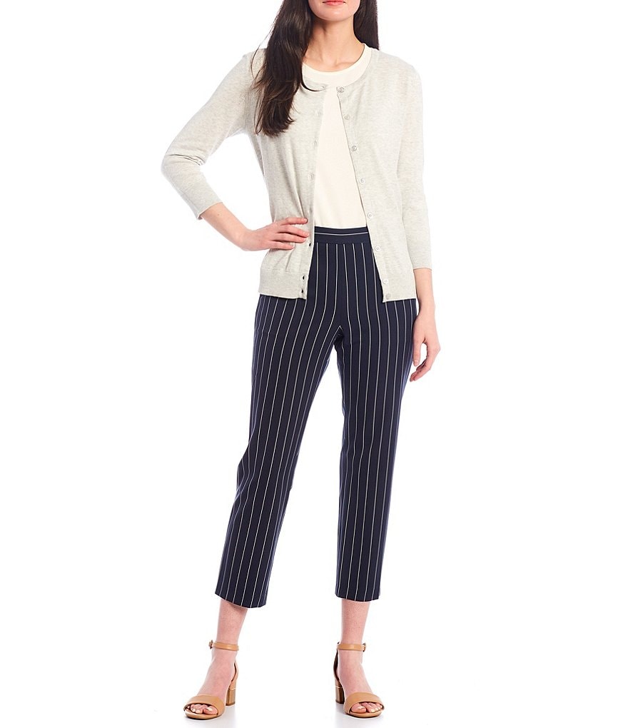 J.McLaughlin Jamey Crew Neck Button Trim Raglan Sleeve Sweater