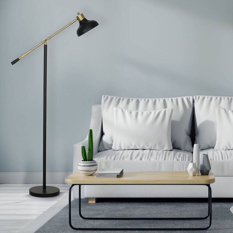 59" Counter Balance Floor Lamp (Includes LED Light Bulb) Black - Cresswell Lighting