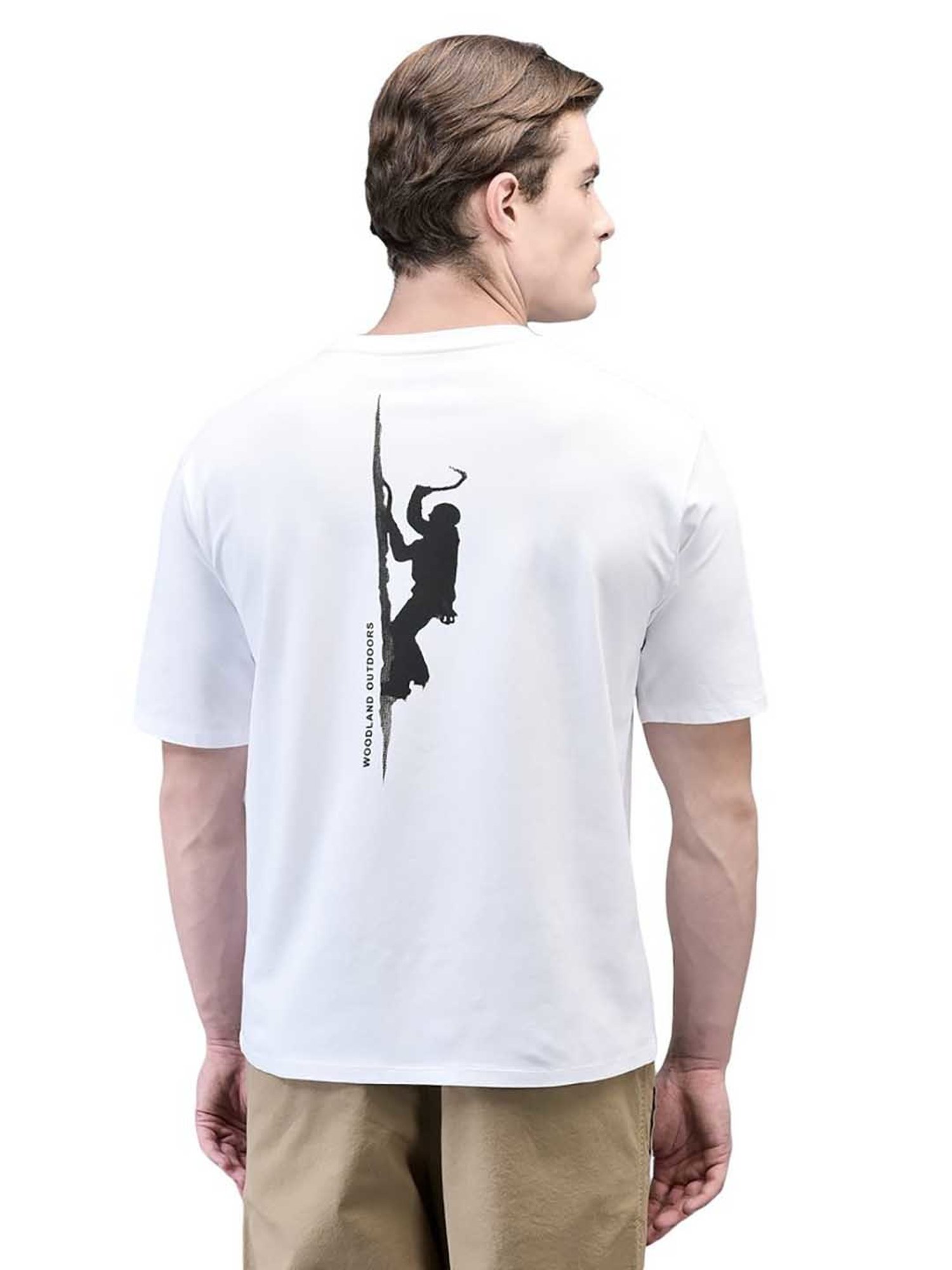 Woodland White Regular Fit Crew T-Shirt