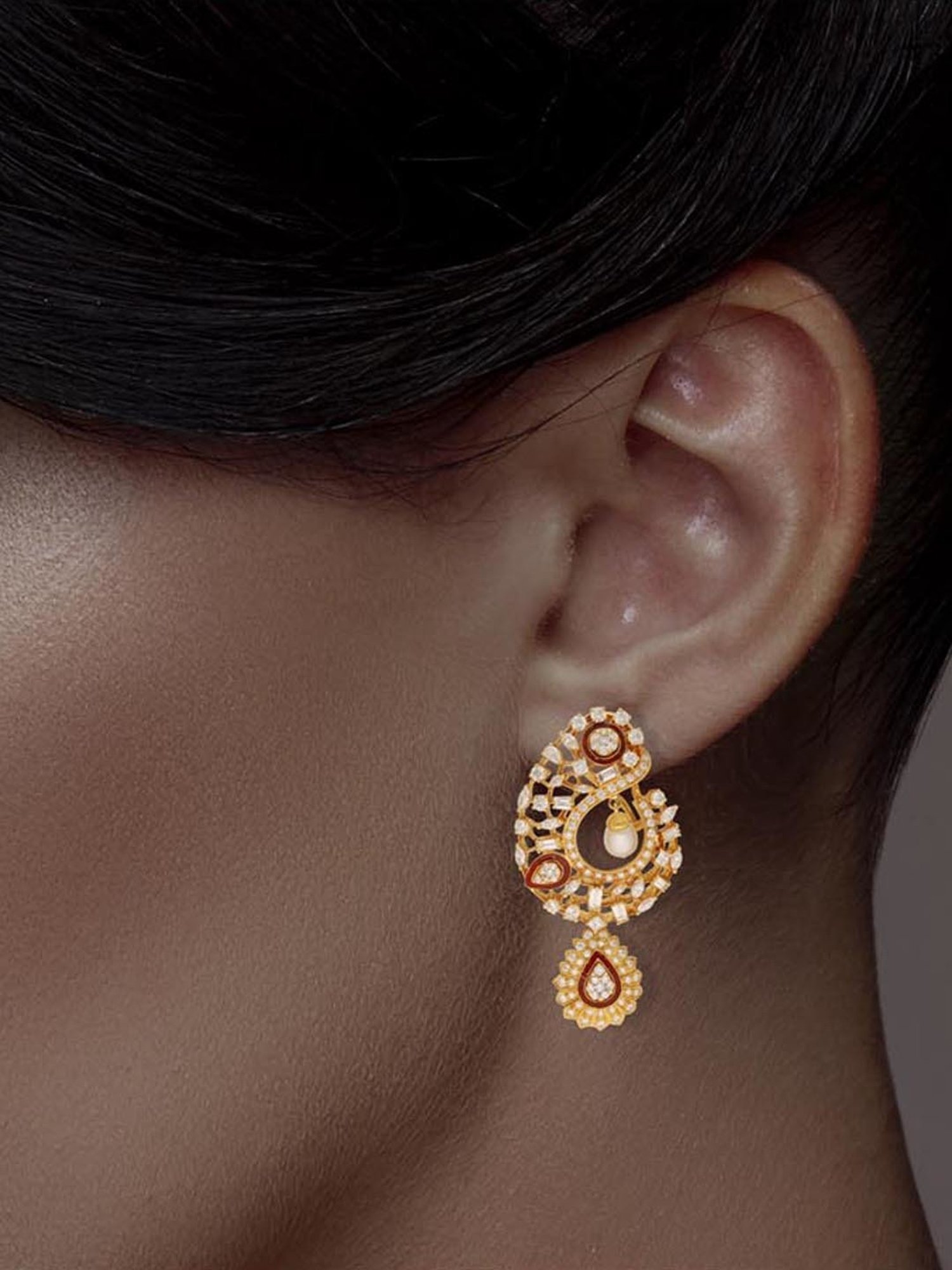 CKC 18k Gold & Diamond Earrings for Women