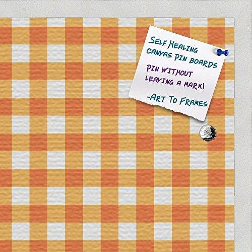 PinPix decorative pin cork bulletin board made from self-healing canvas, Autumn Patterns printed at 24x24 Inches and framed in Satin White Frame(WOM59504)