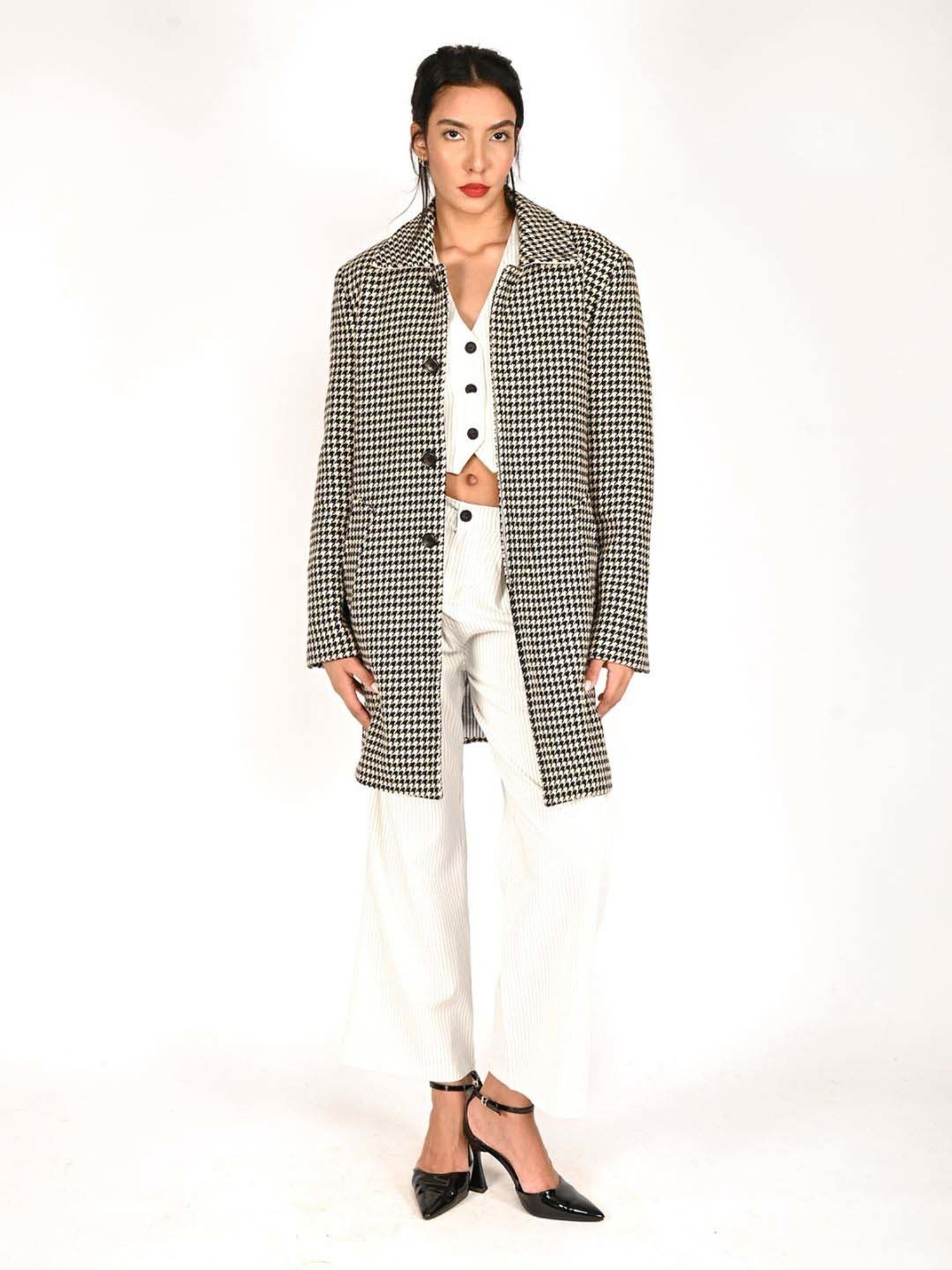 Odette Black Self Pattern Jacket