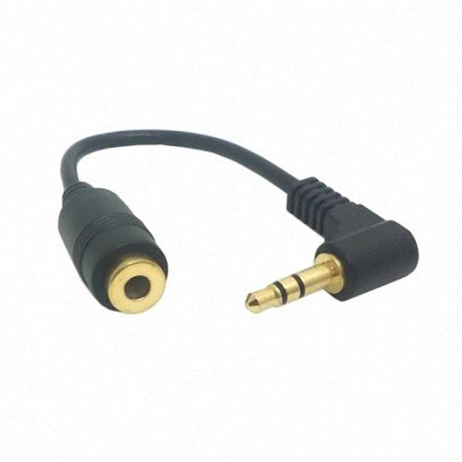 CHENYANG 90 degree right angled 3.5mm 3poles Audio Stereo Male to Female Extension Cable 10cm Black