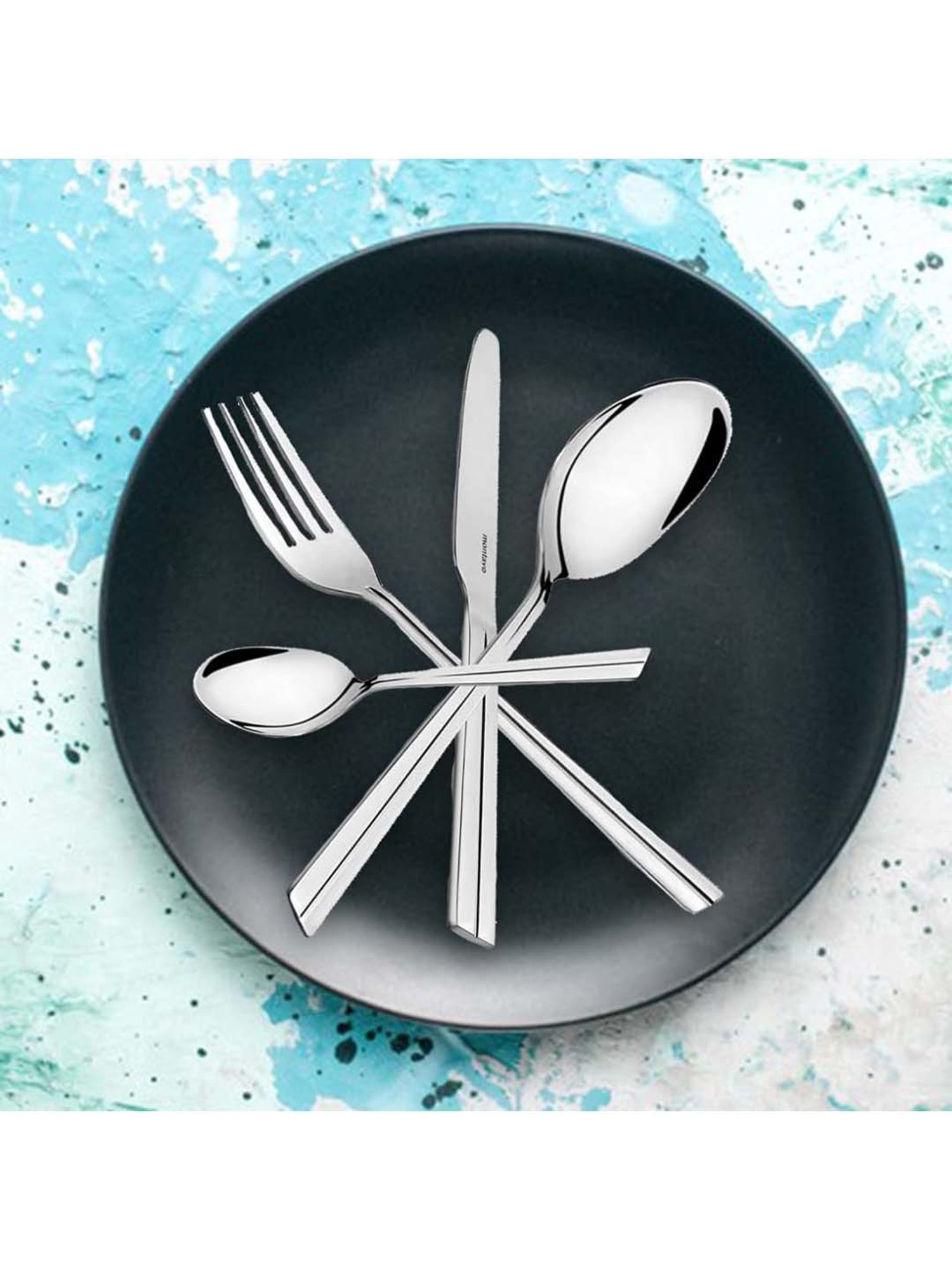 FnS Nile Silver Stainless Steel Cutlery - Set of 24