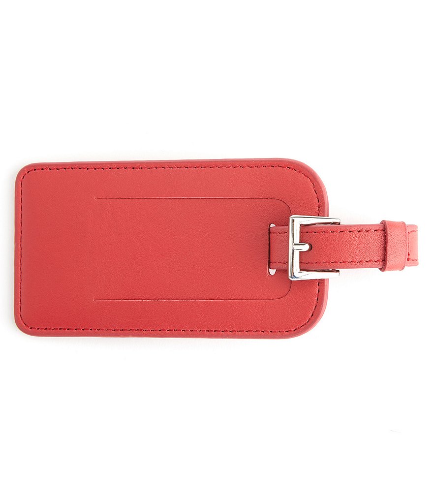 ROYCE New York Leather Luggage Tag with Silver Hardware