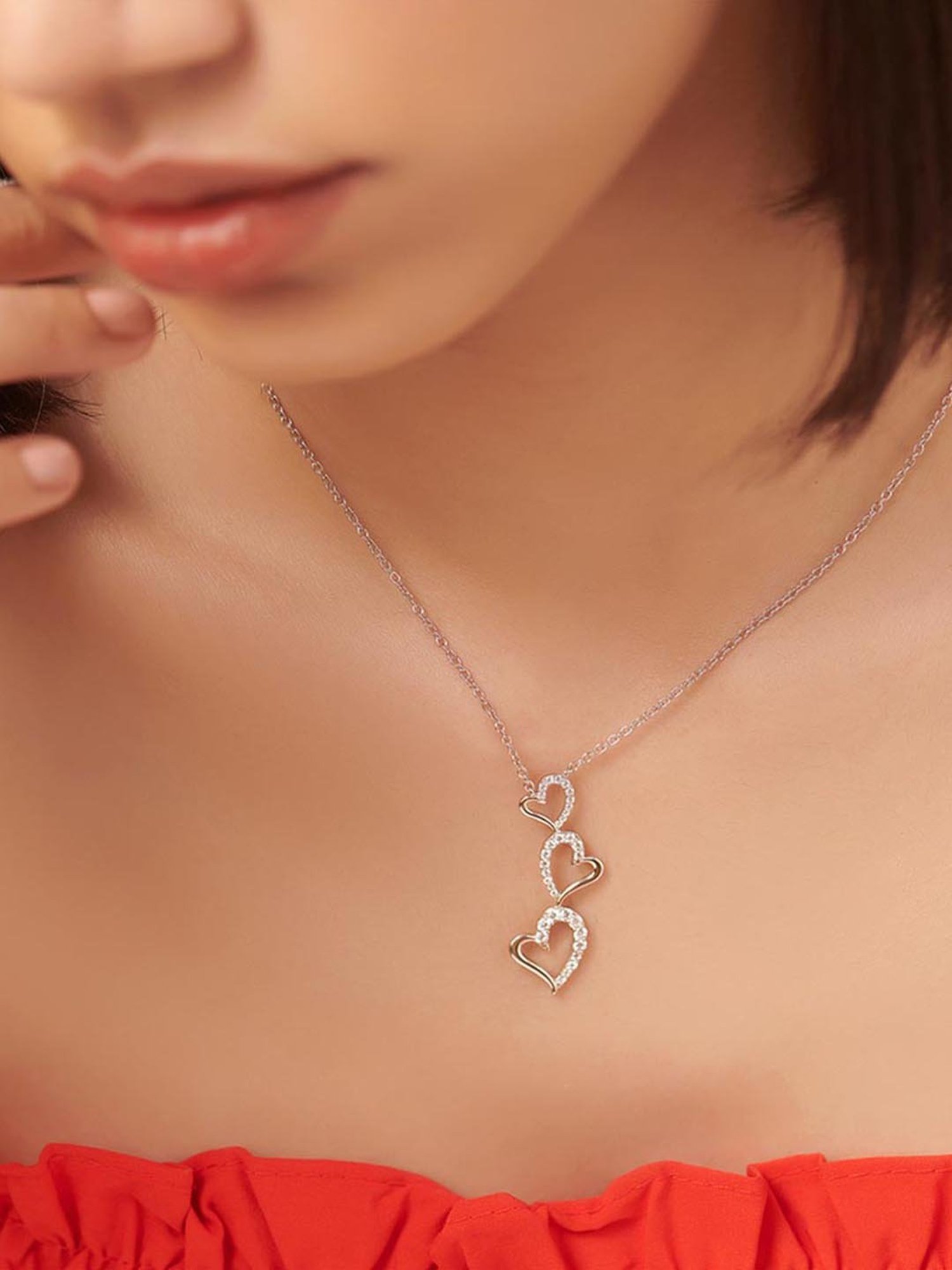 Shaya 92.5 Sterling Silver Jar of Hearts Necklace for Women