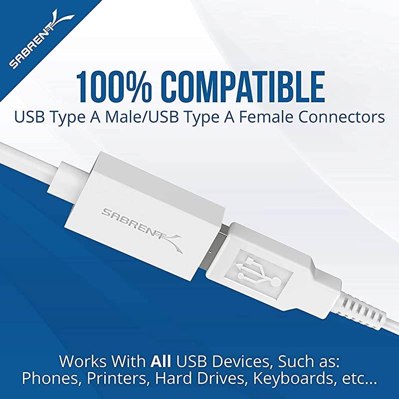 22AWG USB 30 Extension Cable AMale to AFemale White 6 Feet CB306W