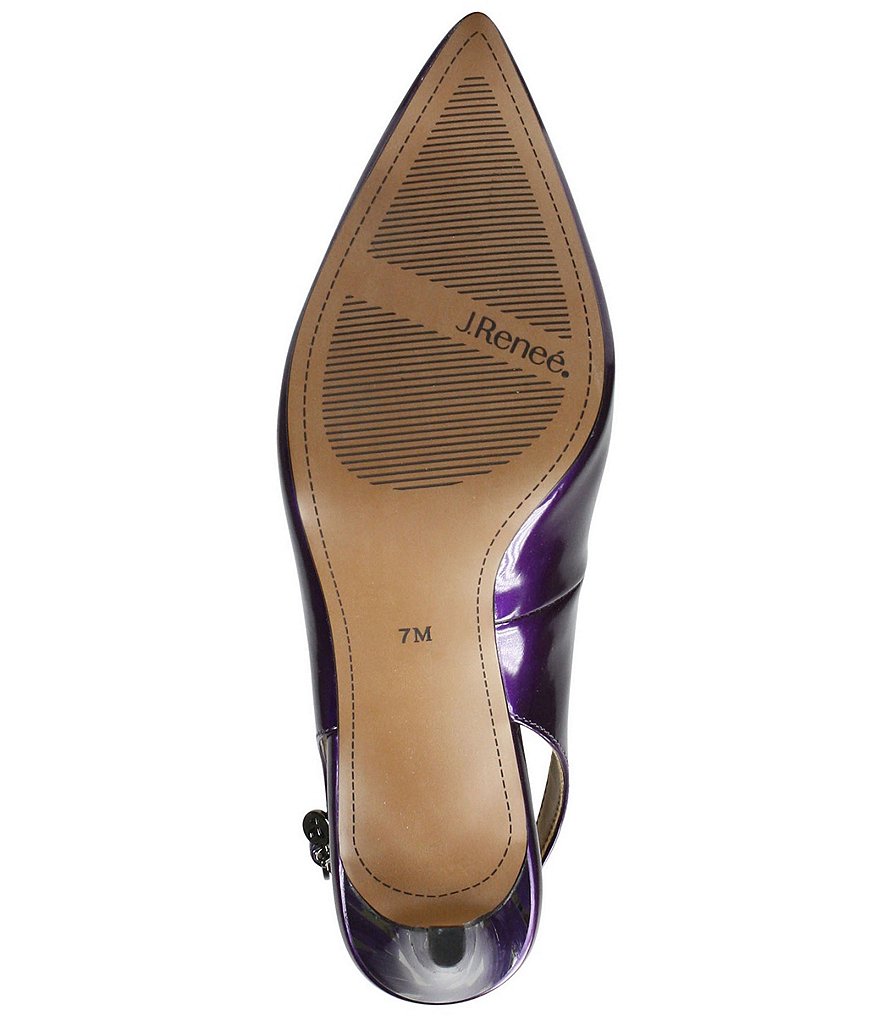 J. Renee Belamie Patent Slingback Pointed Toe Pumps