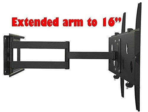 2xhome - Universal Full Motion Swivel Articulating Tilt Tilting Single Arm Extra Extended Extension Wall Mount Bracket for LED LCD Plasma TVs for 40" 41" 42" 43" 44" 45" 46" 47" 48" 49" 50" inches