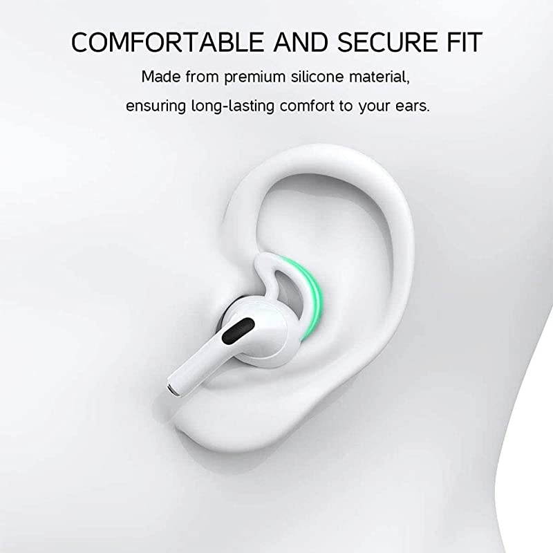 Ear Hooks for Airpods Pro,  Earphone Cover Compatible with Apple AirPods Pro - 3 Pairs White+1 Pair Black (for Airpods Pro Only)