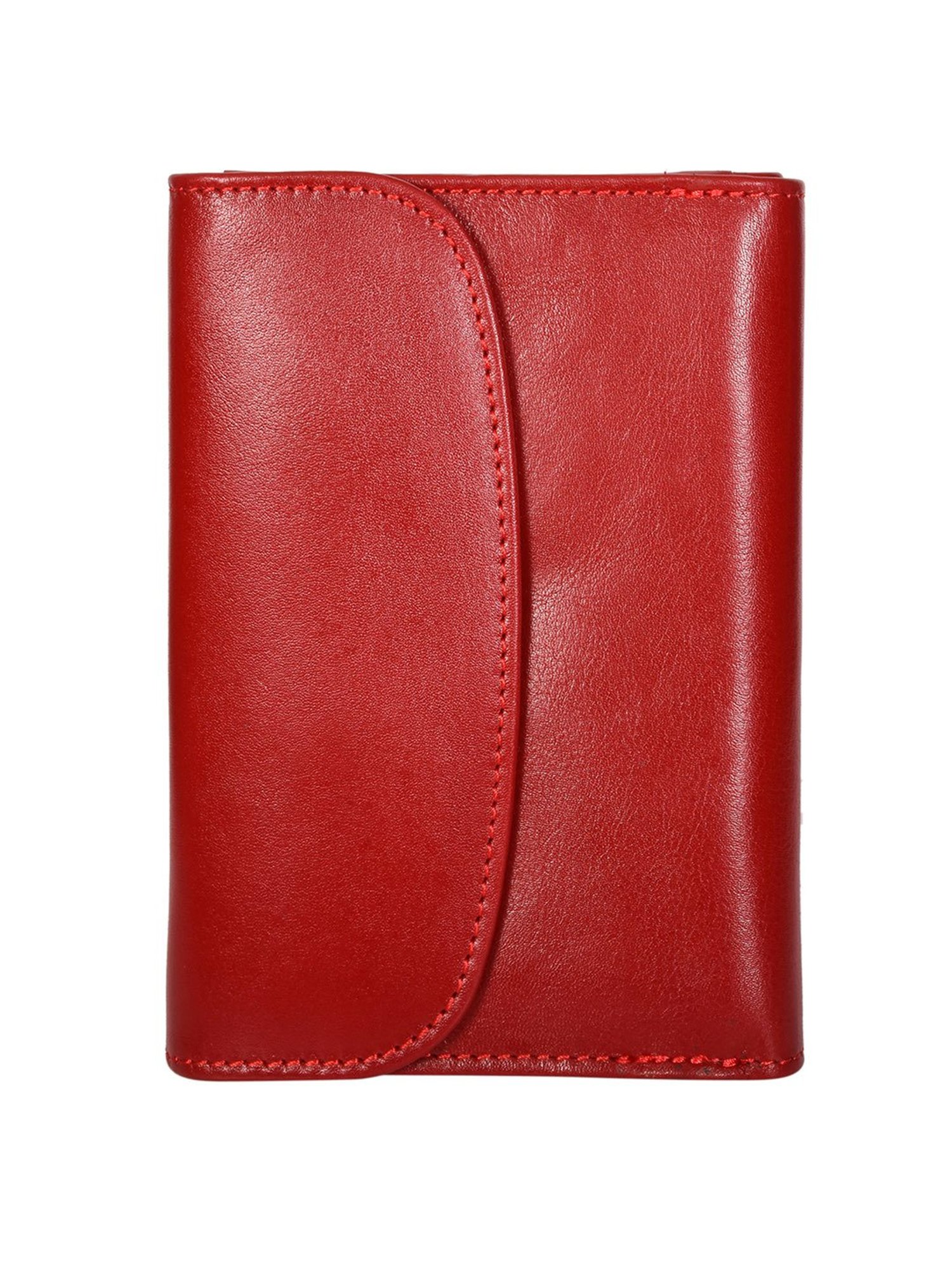 SASSORA Red Solid Rfid Bi-Fold Wallet for Women