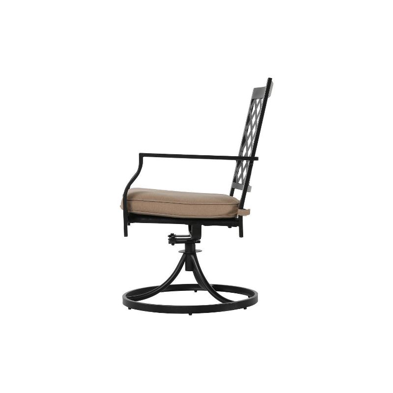 2pc Iron Dining Swivel Chairs With Cushions - Nuu Garden