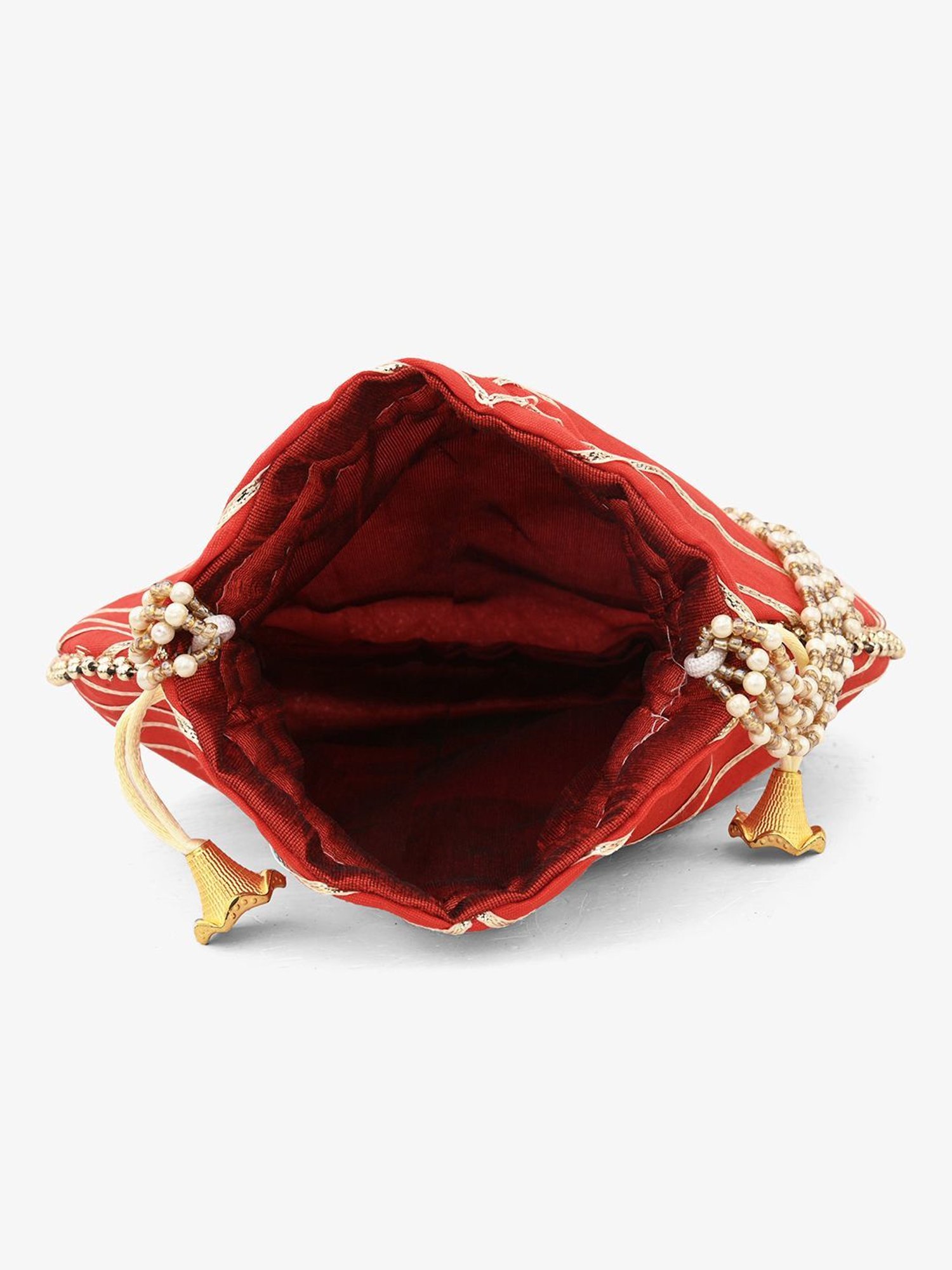 Gaurapakhi Red Striped Small Potli