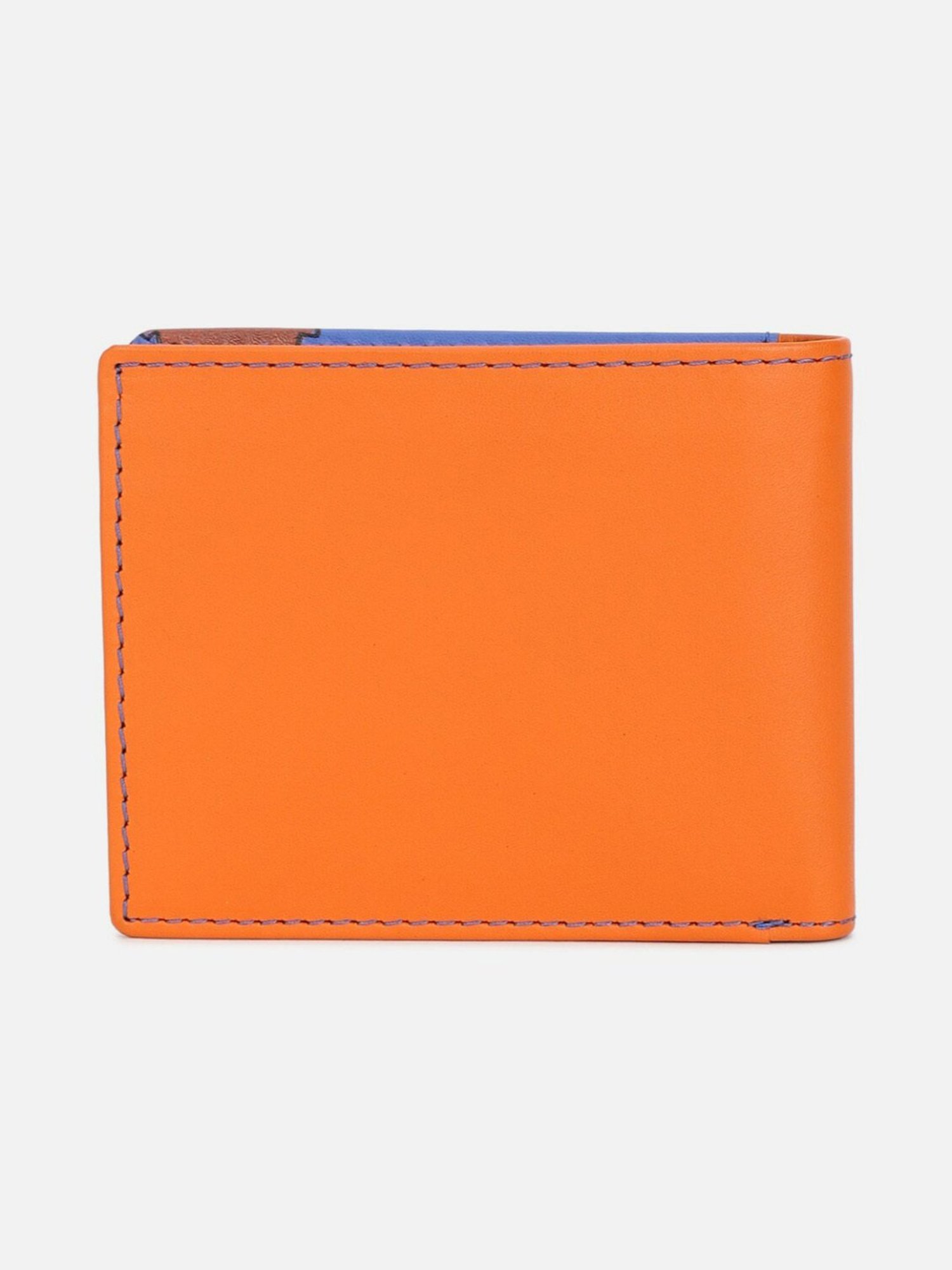 Louis Philippe Blue Printed Leather Bi-Fold Wallet for Men