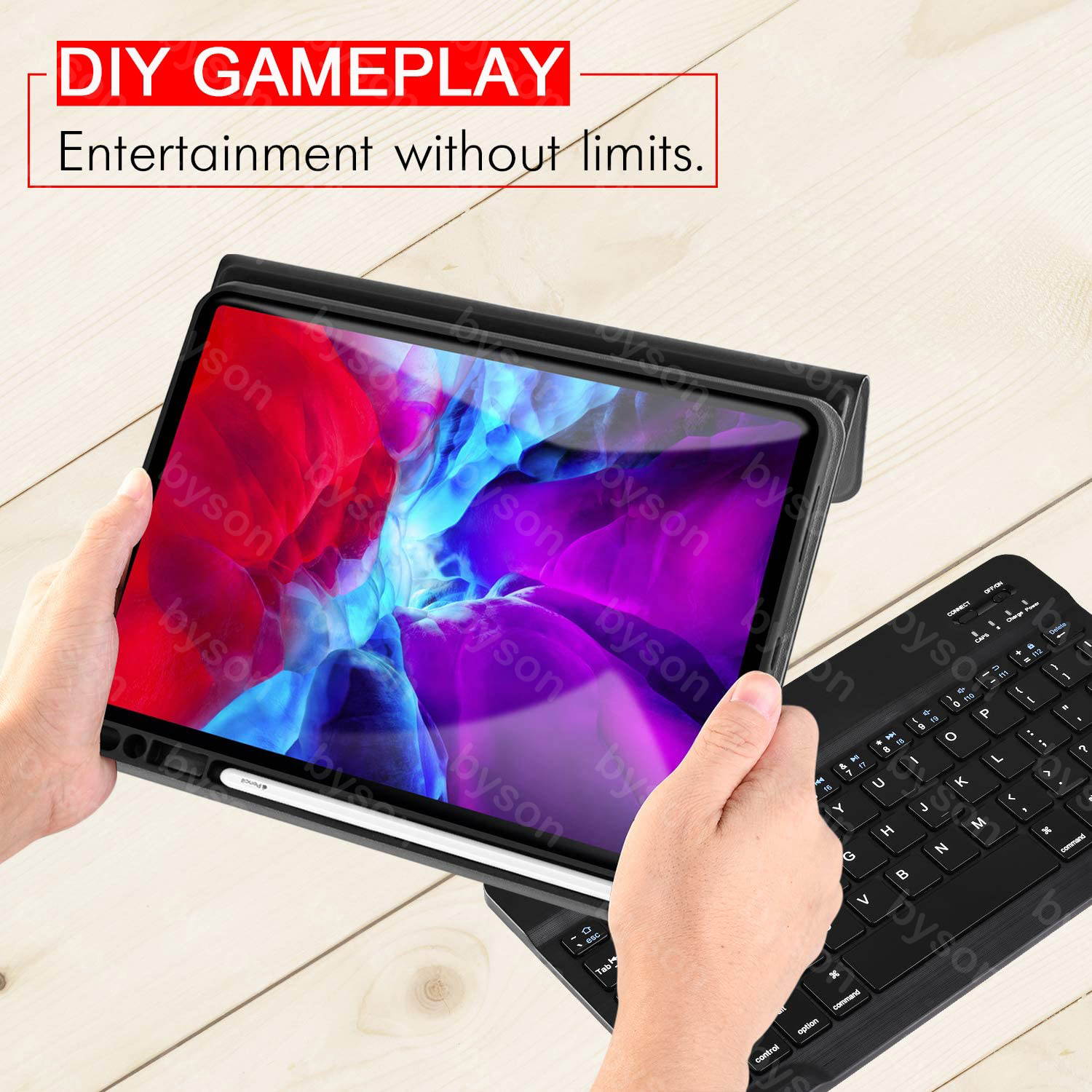 Ackmioxy iPad Pro 11 inch 2020 / iPad Pro 11 inch 2018 Keyboard Case, 2nd Generation, Detachable Wireless Bluetooth Keyboard with Pencil Holder,Magnetically Auto Sleep/Wake Leather Tablet Cover
