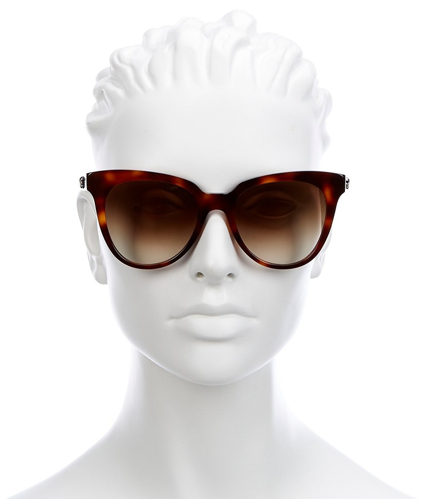 Alexander McQueen Iconic Cat Eye Tortoise Gradient Lens Sunglasses
