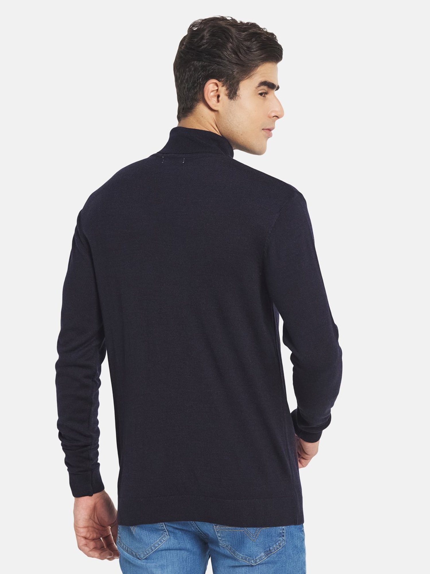 METTLE Navy Round Neck Sweater