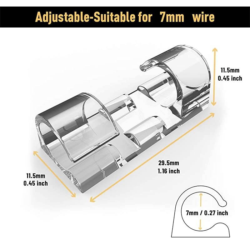 Cable Clips with Strong SelfAdhesive  Cable Management TV PC Wire Holder Sticky Tidy and Organise Cords and Wires 30 Pcs Clear
