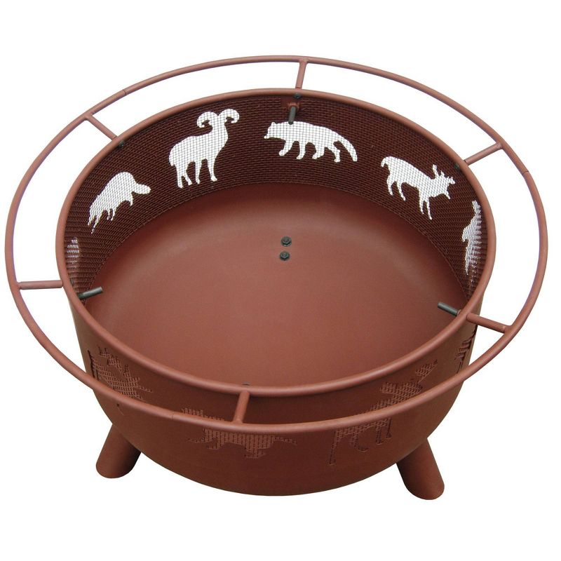 29.5" Big Sky Wildlife Wood Burning Fire Pit - Clay - Landmann