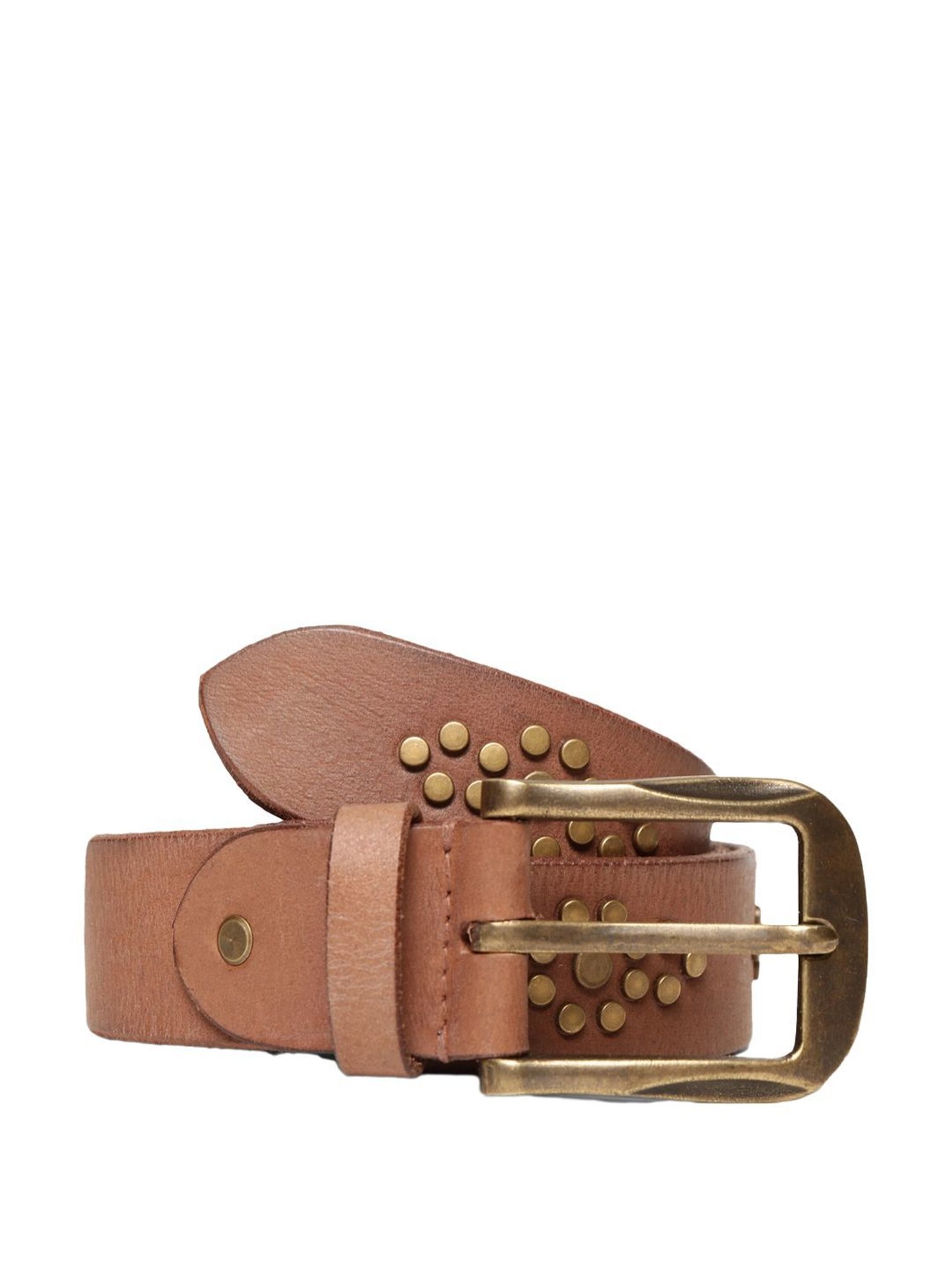 Art N Vintage Beige Leather Waist Belt For Men