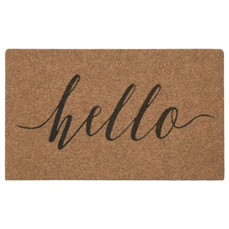 1'6"x2'6" Grand Terrace Natural Hello Calligraphy Door Mat - Mohawk
