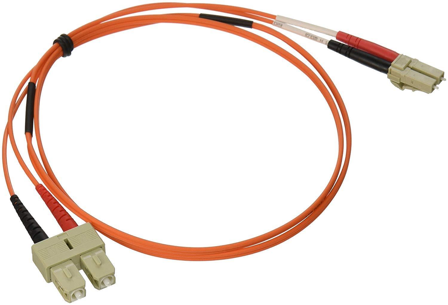 C2G/Cables to Go 37950 LC/SC 62.5/125 OM1 Duplex Multimode Fiber Optic Patch Cable, Plenum CMP-Rated, Orange (1 Meter, 3.3 Feet)