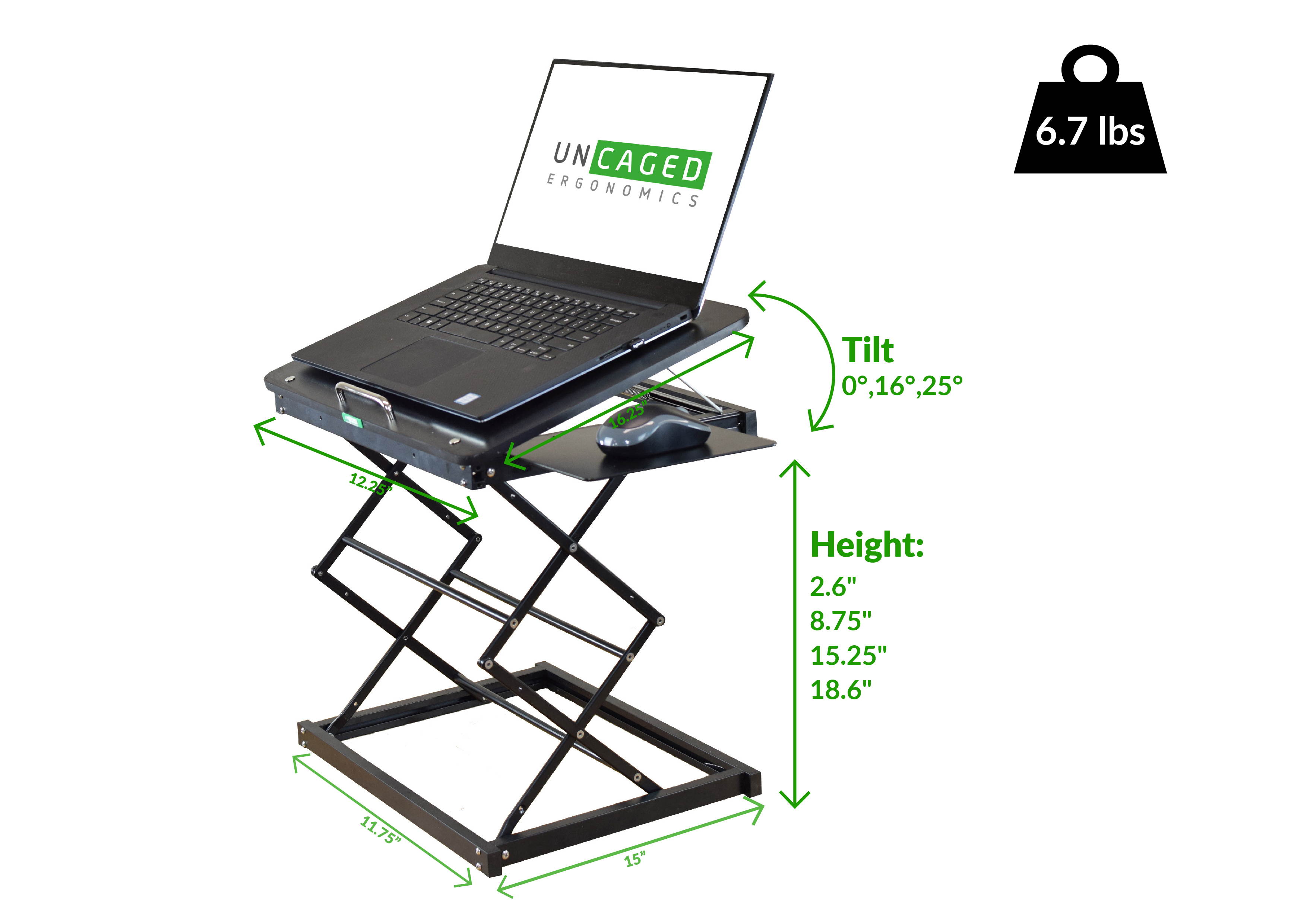 CD4 Laptop Standing Desk Converter ergonomic adjustable height tilt laptop desk stand sit stand up desktop riser topper for laptops small compact portable folding lightweight with mouse pad small