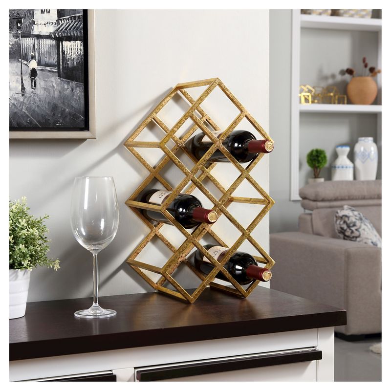 Danya B Sparkling 9 Wine Bottle Rack Gold