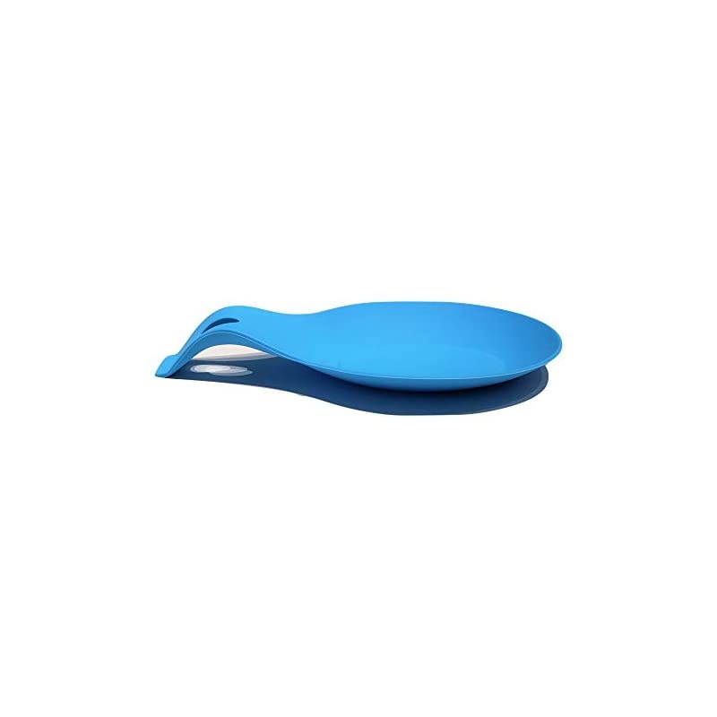 Flexible Silicone Spoon Rest | Spoon Rests for Kitchen | Spoon Holder | Silicone Utensils | Ladle Holder | Spoon Holder for Kitchen | Utensil Rest | Kitchen Spoon Rest (Blue, 1)