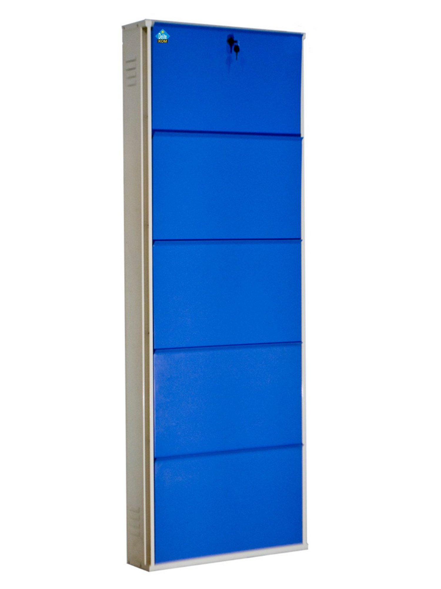 Delite Kom Metal Shoe Rack - 24" 10 Shelf, Double Decker, Ivory, PowderCoat, Wall Mount, DIY