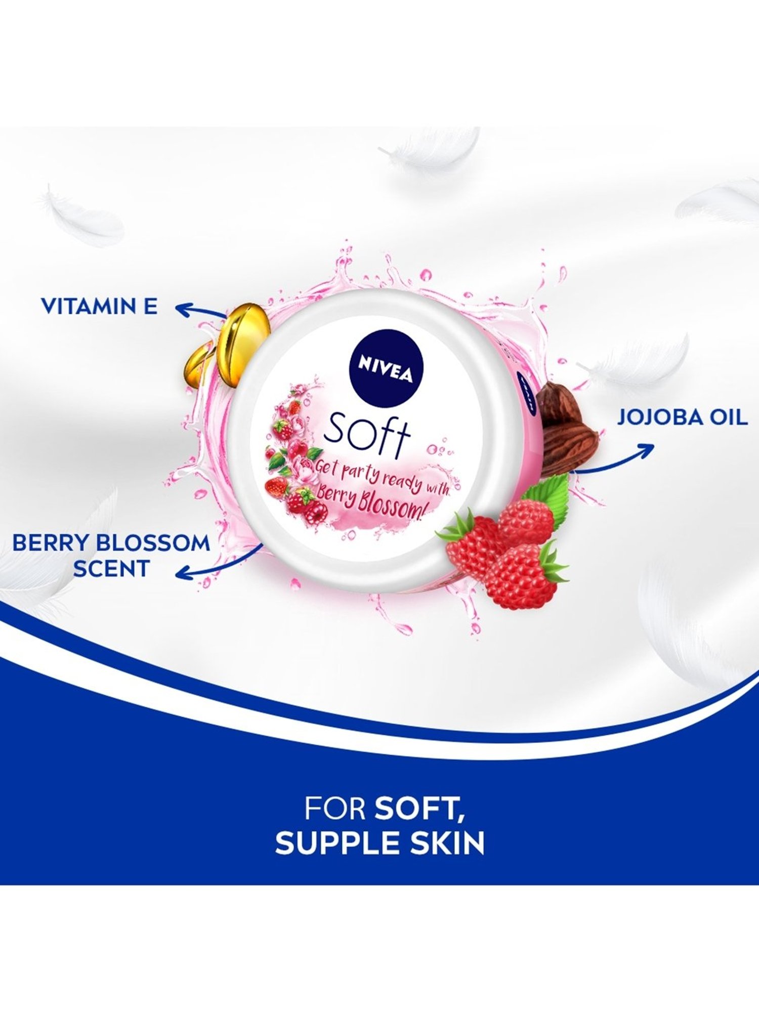 Nivea Soft Berry Blossom & Light Moisturizer - 100 ml