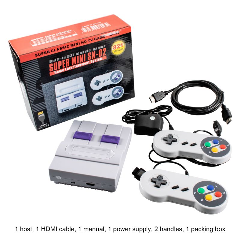 Mignova 4K HDMI TV SNES Game console ,Super Classic Mini HD-OUT TV SNES Game console SN-02 bulit-in 821 Games Console 8 bit Games Home Entertainment System Easy Game