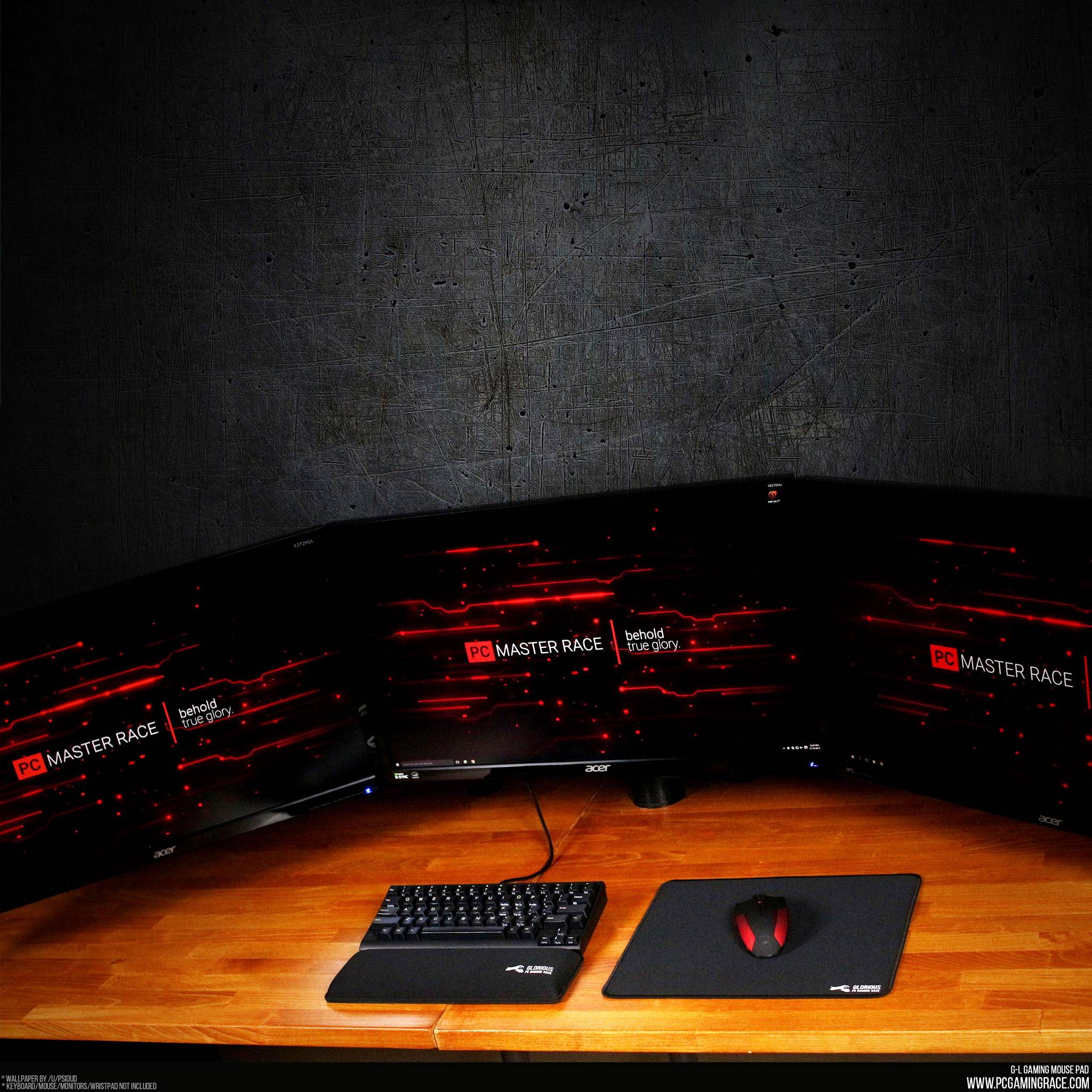 Glorious Large Gaming Mouse Mat / Pad - Stitched Edges, 2mm thick, Black Mousepad | 11"x13"x0.08" (G-L)