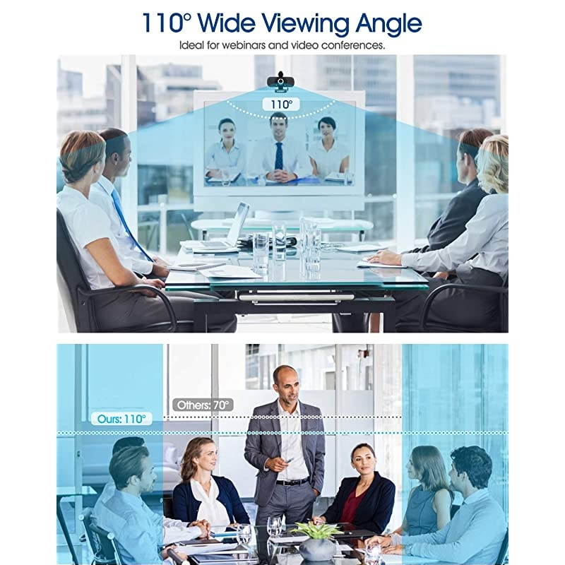 1080P Web Camera, HD Webcam with Microphone & Privacy Cover,  USB Webcam Camera for Computer, Plug and Play, Compatible with Zoom Skype OBS Whatsapp Teams Online Teaching