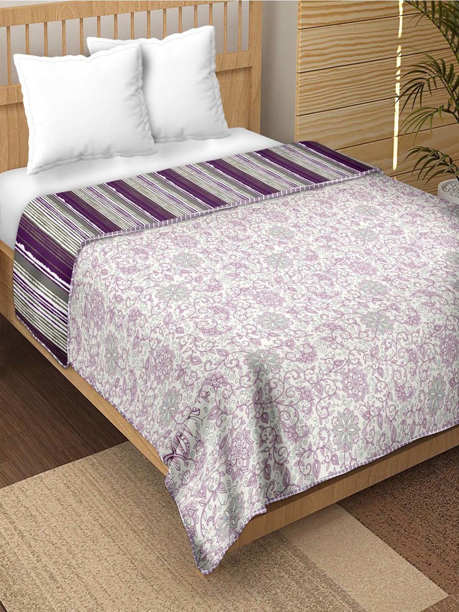 Bella Casa Finland Collection Cotton Purple 150 GSM Double Reversible Dohar