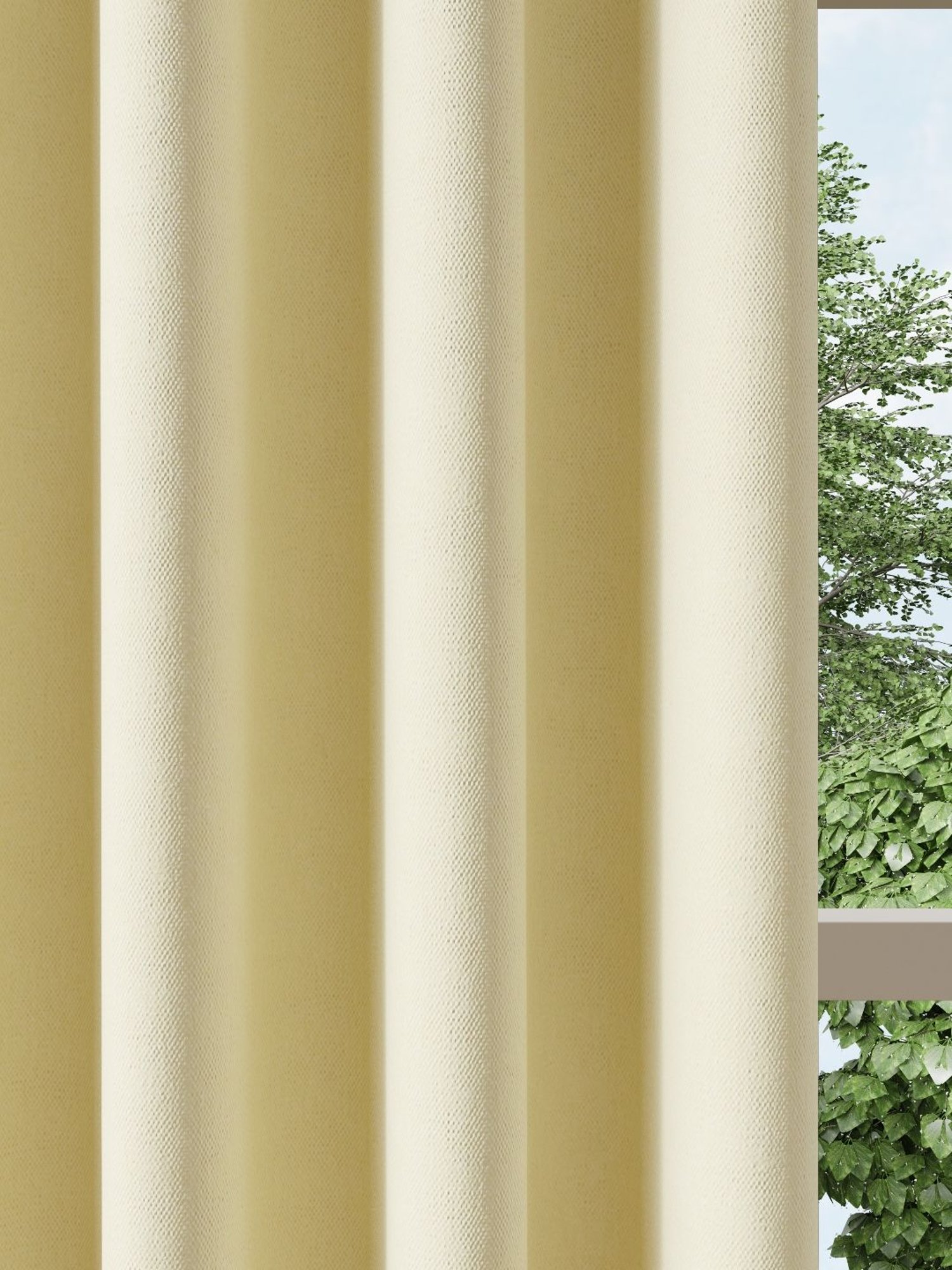 Ddecor Live Beautiful Beige Polyester 5 ft Window Curtain